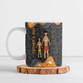 Australia Aboriginal Fathers Day Ceramic Mug Indigenous Dot Art - Family Footprint