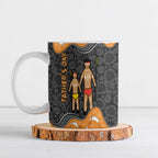 Australia Aboriginal Fathers Day Ceramic Mug Indigenous Dot Art - Family Footprint