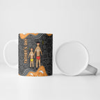 Australia Aboriginal Fathers Day Ceramic Mug Indigenous Dot Art - Family Footprint