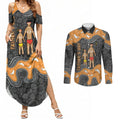 Australia Aboriginal Fathers Day Couples Matching Summer Maxi Dress and Long Sleeve Button Shirt Indigenous Dot Art - Family Footprint