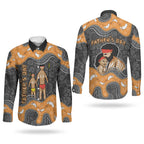 Australia Aboriginal Fathers Day Couples Matching Summer Maxi Dress and Long Sleeve Button Shirt Indigenous Dot Art - Family Footprint
