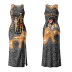 Australia Aboriginal Fathers Day Couples Matching Tank Maxi Dress and Hawaiian Shirt Indigenous Dot Art - Family Footprint