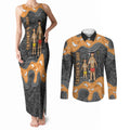 Australia Aboriginal Fathers Day Couples Matching Tank Maxi Dress and Long Sleeve Button Shirt Indigenous Dot Art - Family Footprint