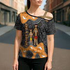 Australia Aboriginal Fathers Day Cross Shoulder Shirt Indigenous Dot Art - Family Footprint