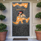 Australia Aboriginal Fathers Day Door Cover Indigenous Dot Art - Family Footprint