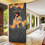 Australia Aboriginal Fathers Day Door Cover Indigenous Dot Art - Family Footprint