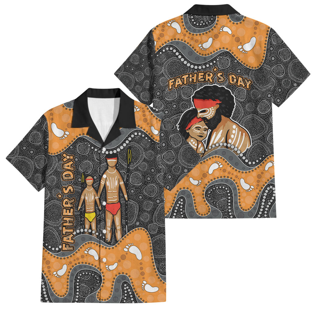 Australia Aboriginal Fathers Day Family Matching Off Shoulder Maxi Dress and Hawaiian Shirt Indigenous Dot Art - Family Footprint