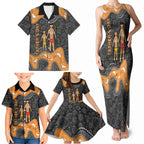 Australia Aboriginal Fathers Day Family Matching Tank Maxi Dress and Hawaiian Shirt Indigenous Dot Art - Family Footprint