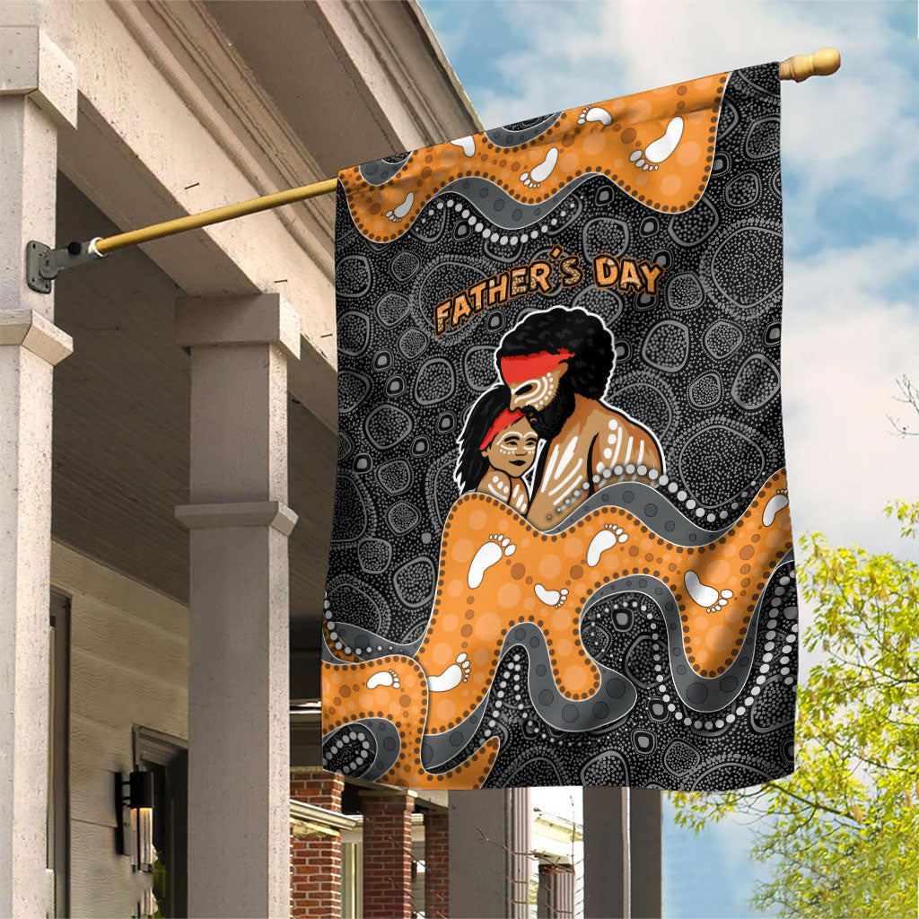 Australia Aboriginal Fathers Day Garden Flag Indigenous Dot Art - Family Footprint