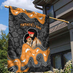 Australia Aboriginal Fathers Day Garden Flag Indigenous Dot Art - Family Footprint