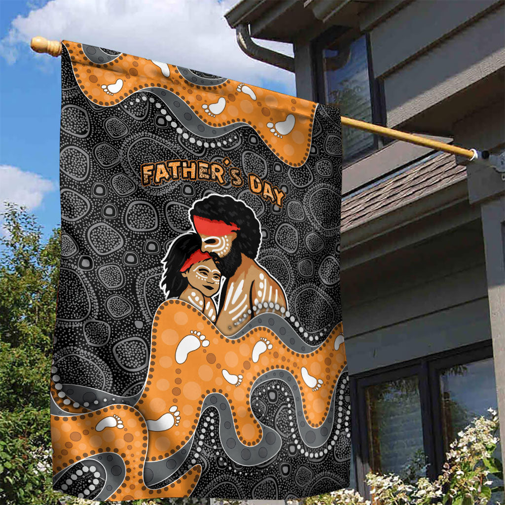 Australia Aboriginal Fathers Day Garden Flag Indigenous Dot Art - Family Footprint