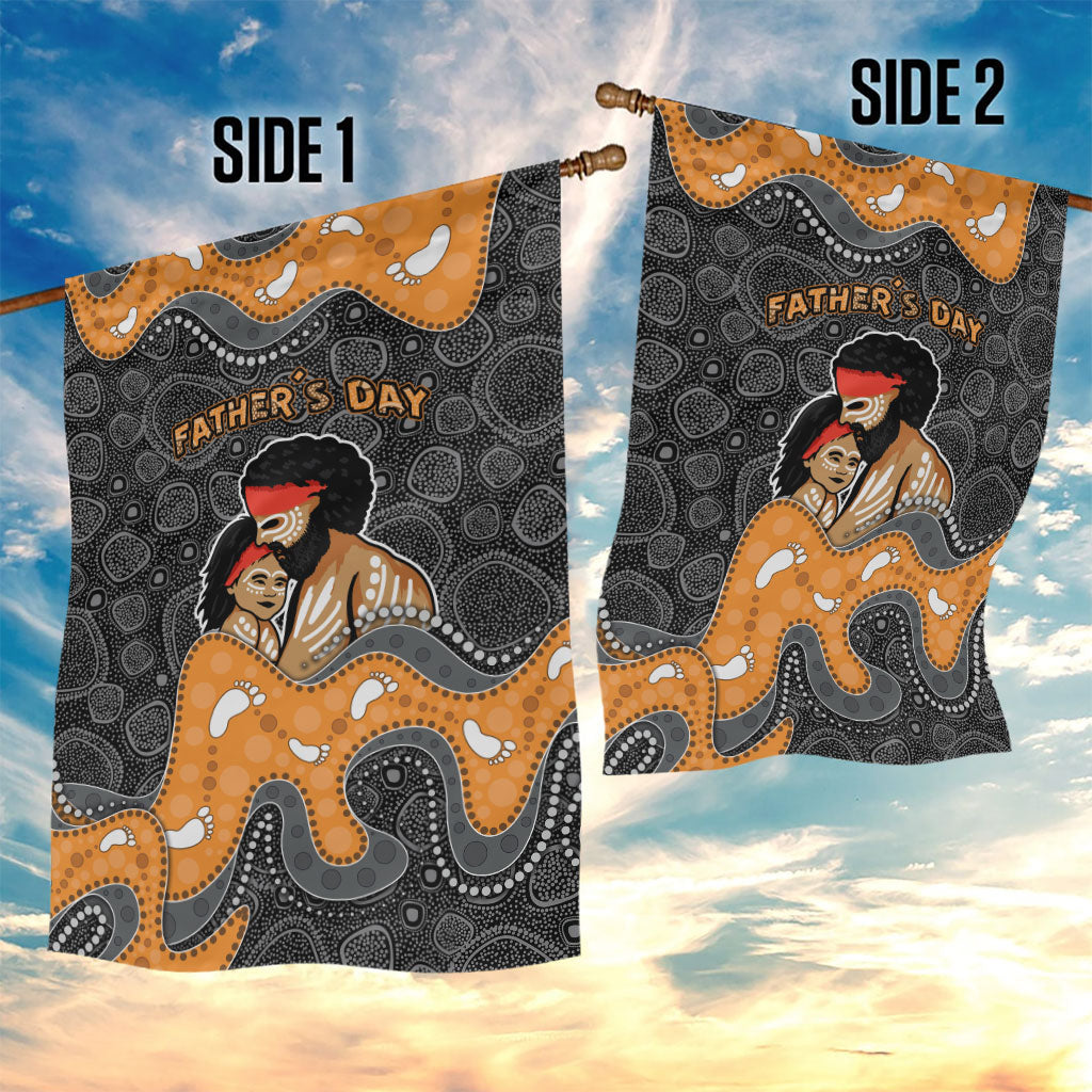 Australia Aboriginal Fathers Day Garden Flag Indigenous Dot Art - Family Footprint
