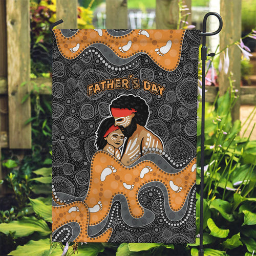 Australia Aboriginal Fathers Day Garden Flag Indigenous Dot Art - Family Footprint