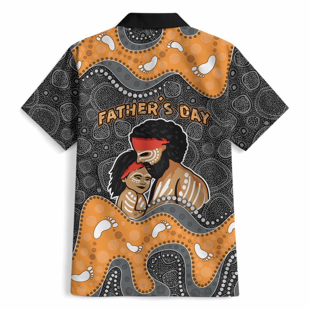 Australia Aboriginal Fathers Day Hawaiian Shirt Indigenous Dot Art - Family Footprint