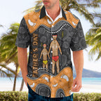 Australia Aboriginal Fathers Day Hawaiian Shirt Indigenous Dot Art - Family Footprint