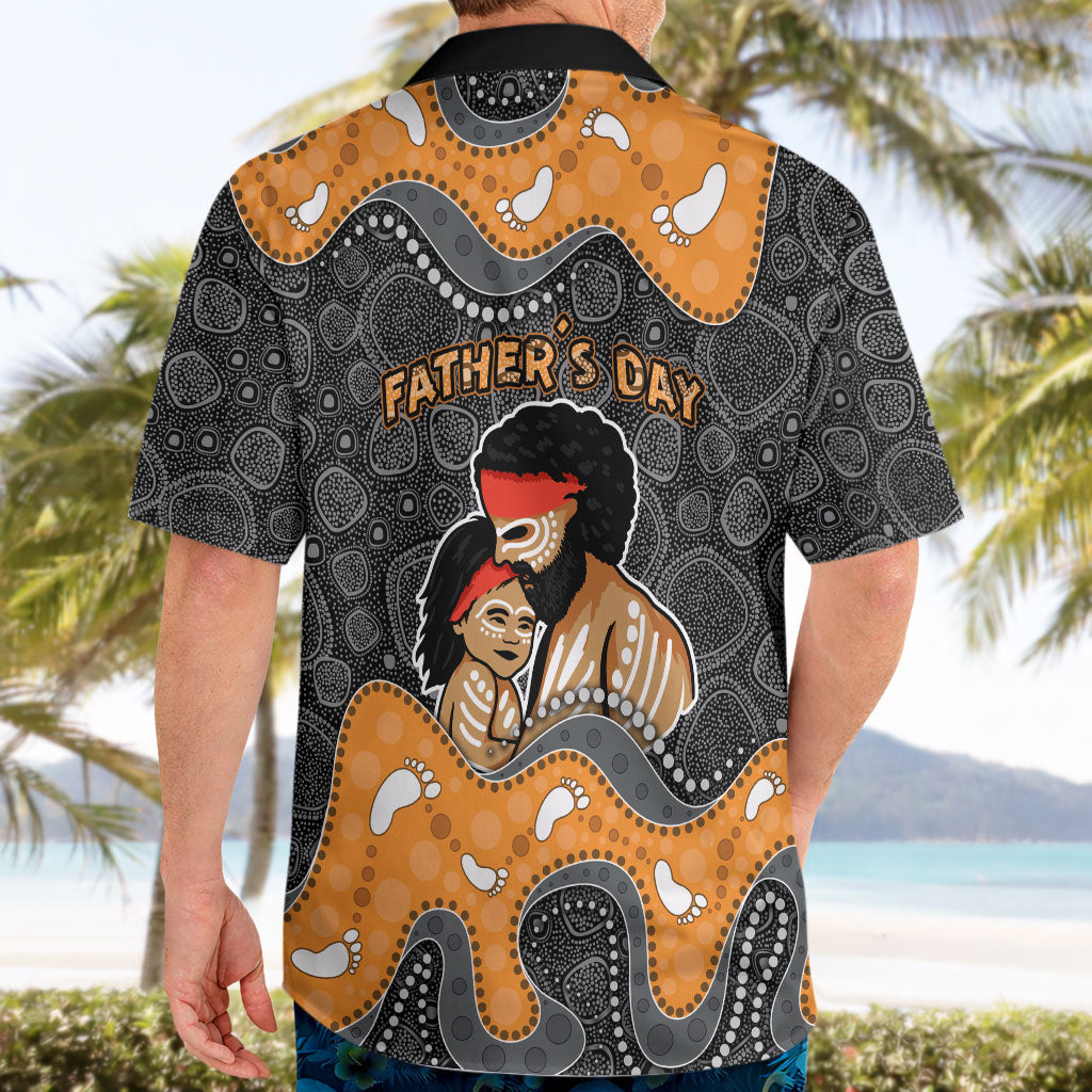 Australia Aboriginal Fathers Day Hawaiian Shirt Indigenous Dot Art - Family Footprint