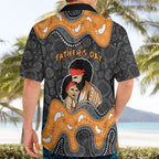 Australia Aboriginal Fathers Day Hawaiian Shirt Indigenous Dot Art - Family Footprint