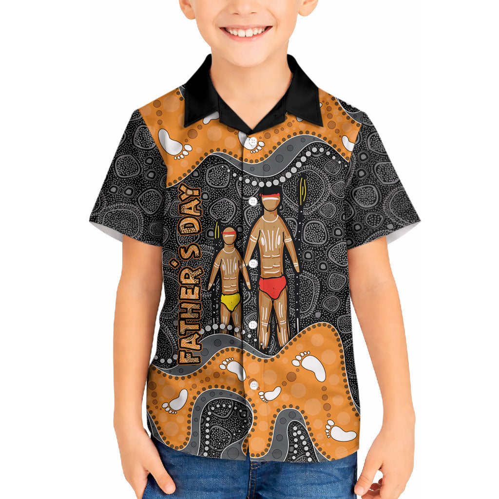 Australia Aboriginal Fathers Day Hawaiian Shirt Indigenous Dot Art - Family Footprint