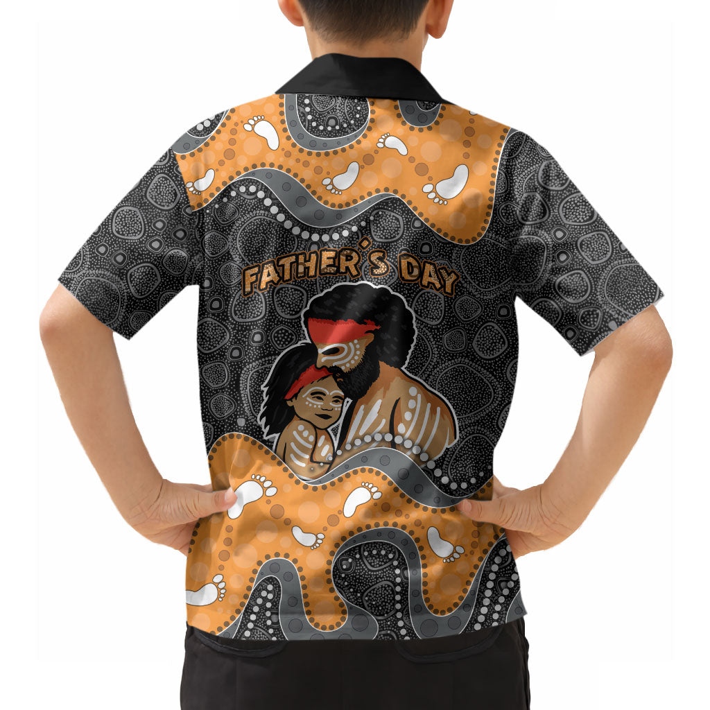 Australia Aboriginal Fathers Day Hawaiian Shirt Indigenous Dot Art - Family Footprint