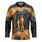 Australia Aboriginal Fathers Day Hockey Jersey Indigenous Dot Art - Family Footprint