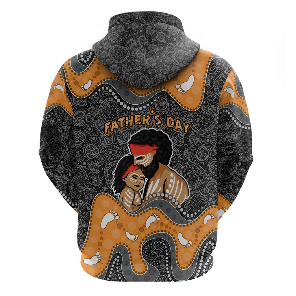 Australia Aboriginal Fathers Day Hoodie Indigenous Dot Art - Family Footprint