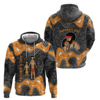 Australia Aboriginal Fathers Day Hoodie Indigenous Dot Art - Family Footprint