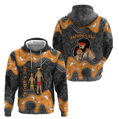 Australia Aboriginal Fathers Day Hoodie Indigenous Dot Art - Family Footprint