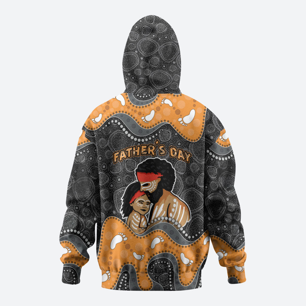 Australia Aboriginal Fathers Day Hoodie Indigenous Dot Art - Family Footprint