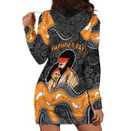 Australia Aboriginal Fathers Day Hoodie Dress Indigenous Dot Art - Family Footprint