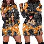 Australia Aboriginal Fathers Day Hoodie Dress Indigenous Dot Art - Family Footprint