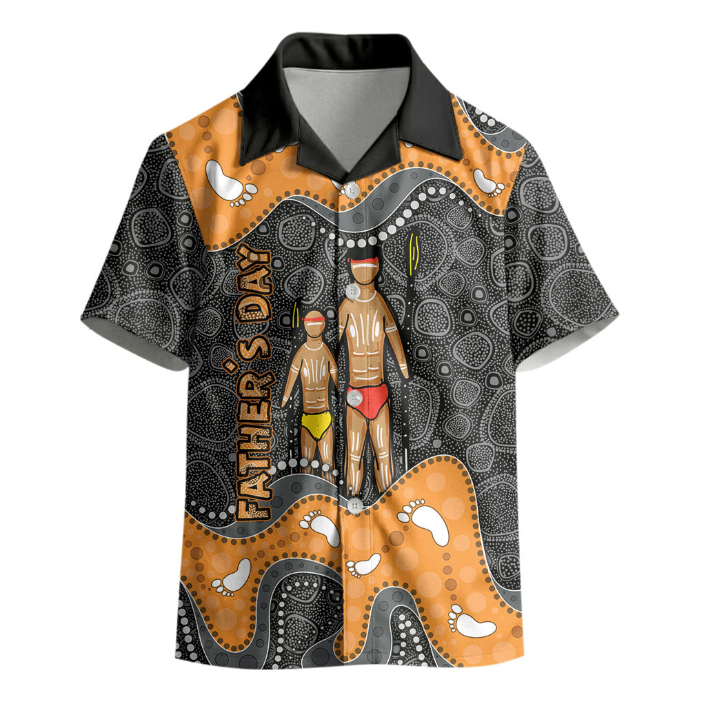 Australia Aboriginal Fathers Day Kid Hawaiian Shirt Indigenous Dot Art - Family Footprint