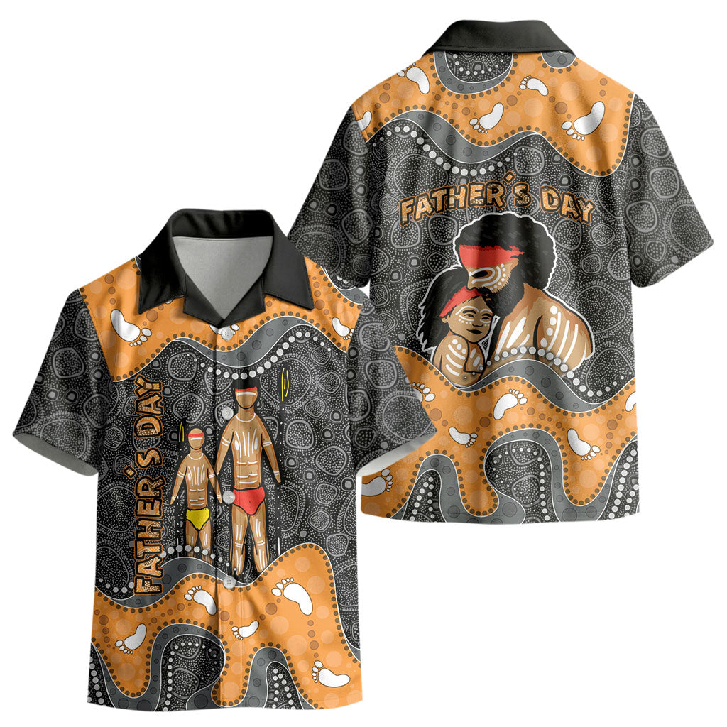 Australia Aboriginal Fathers Day Kid Hawaiian Shirt Indigenous Dot Art - Family Footprint