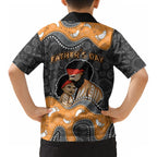 Australia Aboriginal Fathers Day Kid Hawaiian Shirt Indigenous Dot Art - Family Footprint