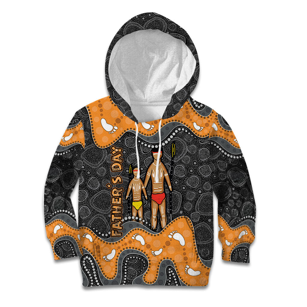 Australia Aboriginal Fathers Day Kid Hoodie Indigenous Dot Art - Family Footprint