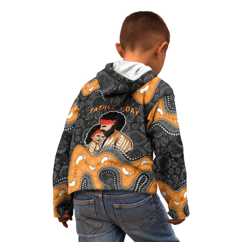Australia Aboriginal Fathers Day Kid Hoodie Indigenous Dot Art - Family Footprint