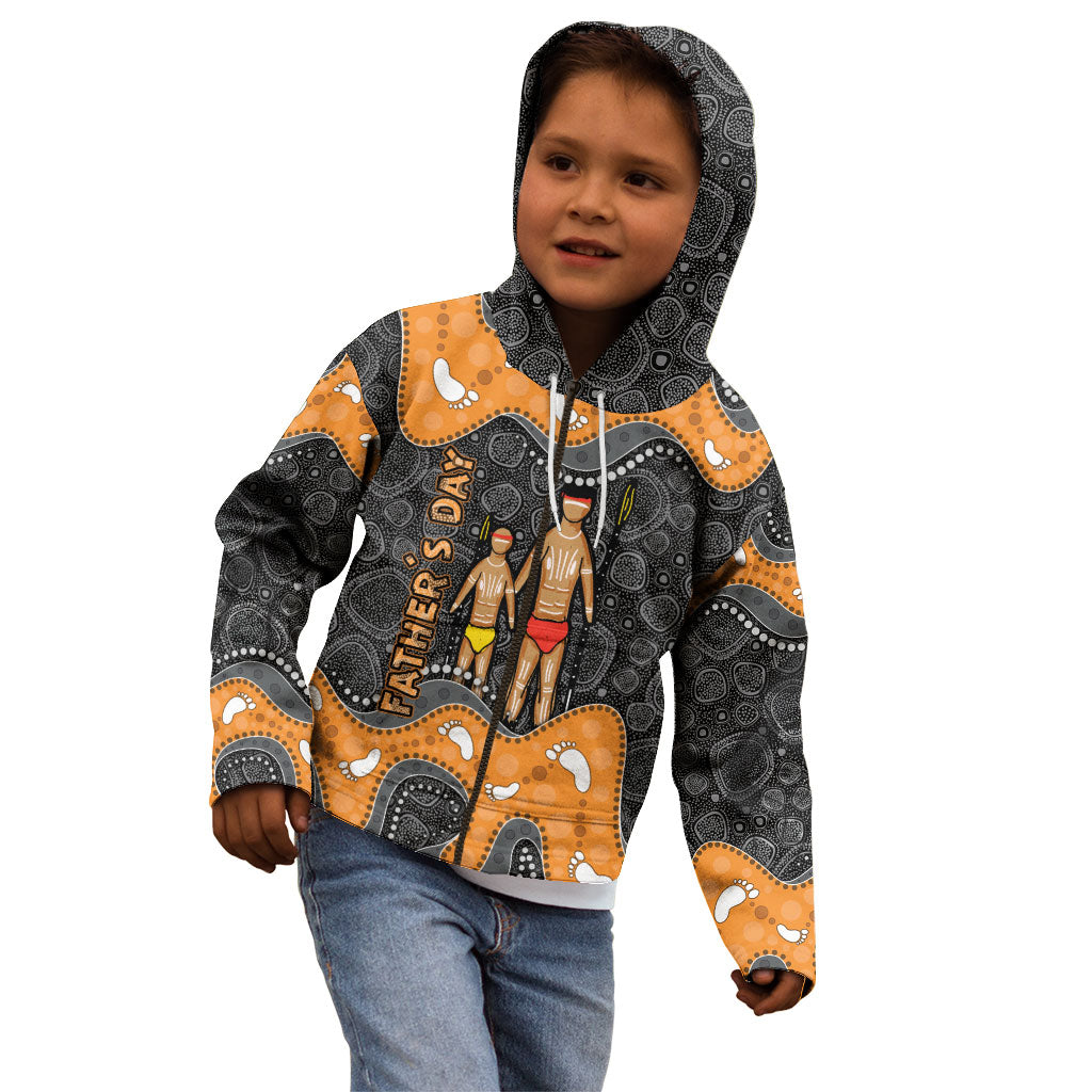 Australia Aboriginal Fathers Day Kid Hoodie Indigenous Dot Art - Family Footprint