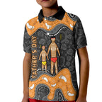 Australia Aboriginal Fathers Day Kid Polo Shirt Indigenous Dot Art - Family Footprint