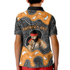 Australia Aboriginal Fathers Day Kid Polo Shirt Indigenous Dot Art - Family Footprint