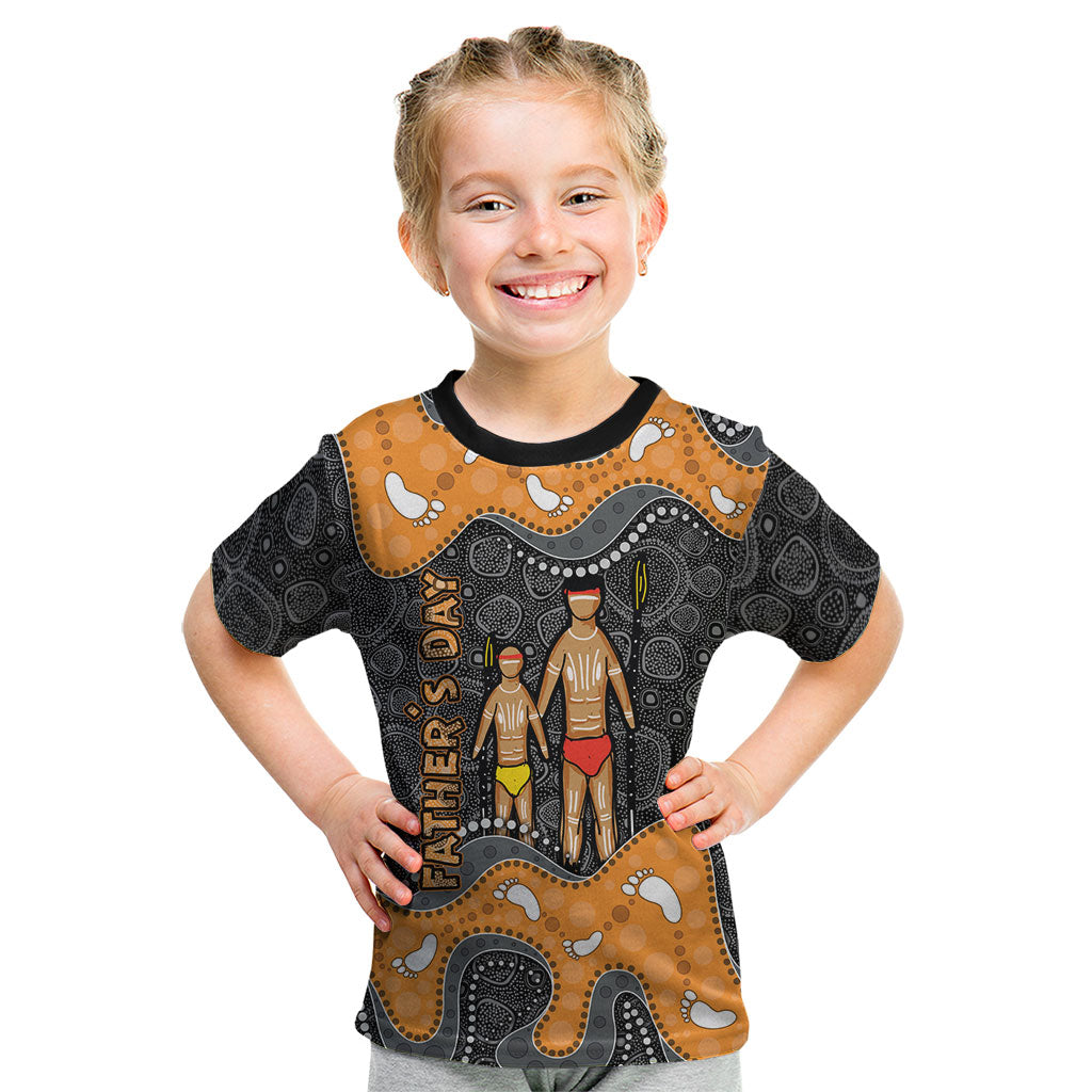 Australia Aboriginal Fathers Day Kid T Shirt Indigenous Dot Art - Family Footprint