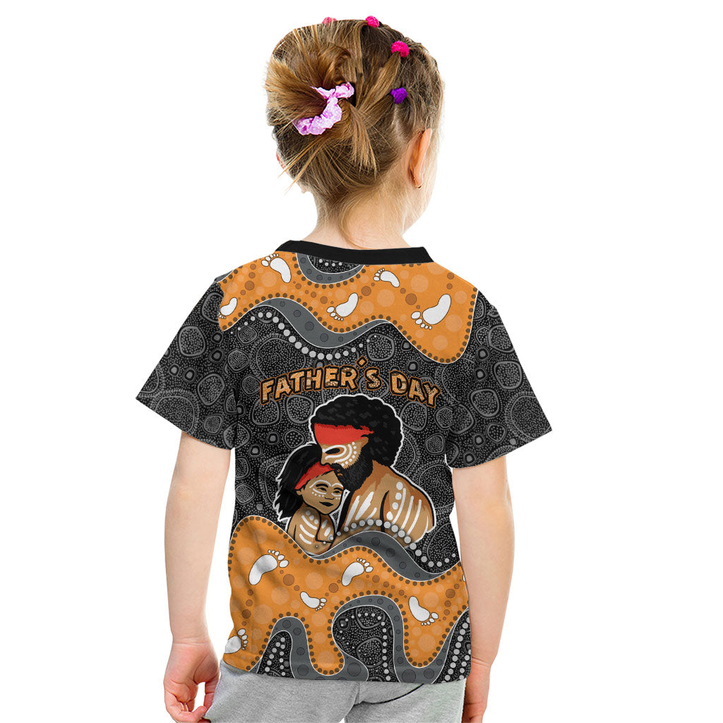 Australia Aboriginal Fathers Day Kid T Shirt Indigenous Dot Art - Family Footprint