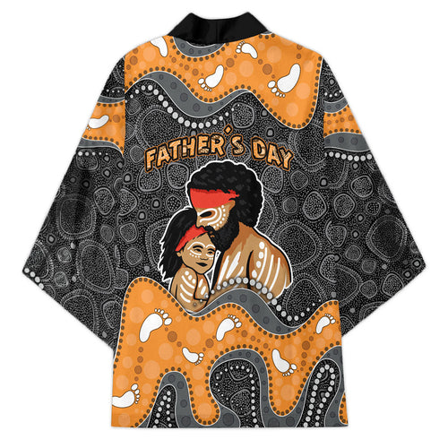 Australia Aboriginal Fathers Day Kimono Indigenous Dot Art - Family Footprint