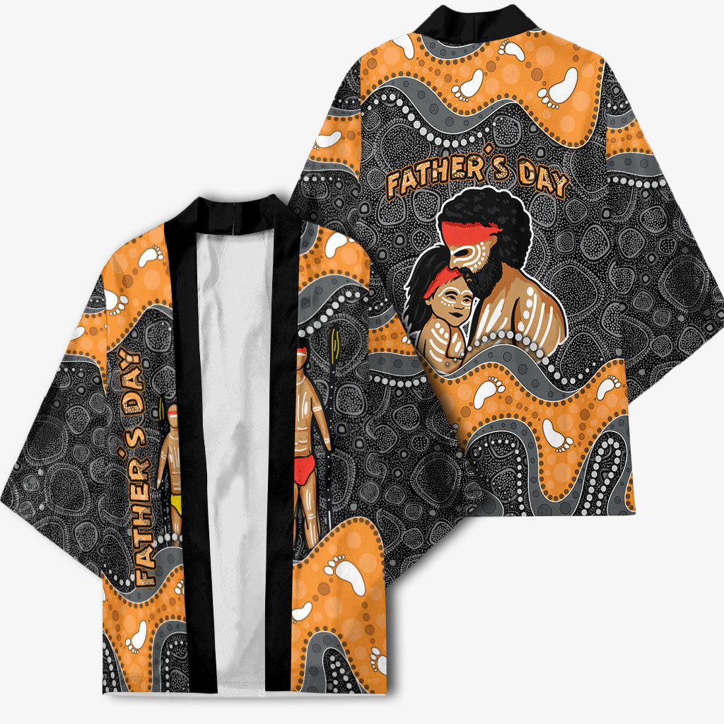 Australia Aboriginal Fathers Day Kimono Indigenous Dot Art - Family Footprint