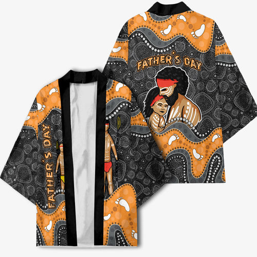 Australia Aboriginal Fathers Day Kimono Indigenous Dot Art - Family Footprint