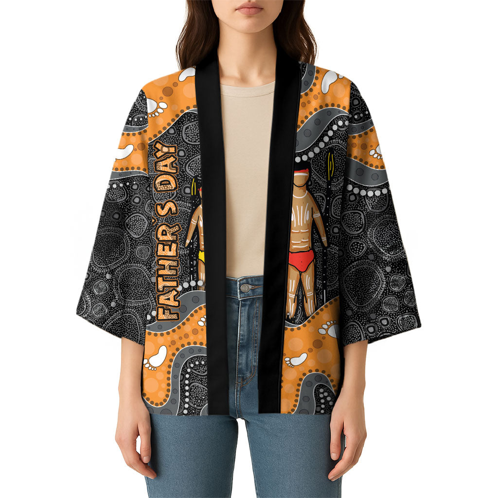 Australia Aboriginal Fathers Day Kimono Indigenous Dot Art - Family Footprint