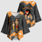 Australia Aboriginal Fathers Day Kimono Sleeve Blouse Indigenous Dot Art - Family Footprint
