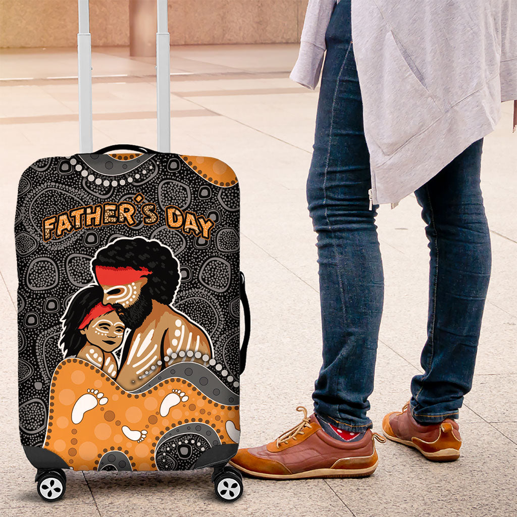 Australia Aboriginal Fathers Day Luggage Cover Indigenous Dot Art - Family Footprint