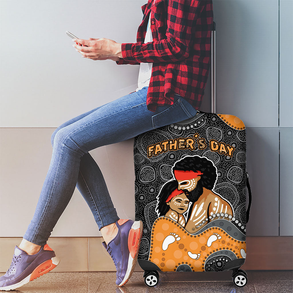 Australia Aboriginal Fathers Day Luggage Cover Indigenous Dot Art - Family Footprint