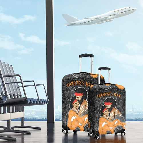 Australia Aboriginal Fathers Day Luggage Cover Indigenous Dot Art - Family Footprint