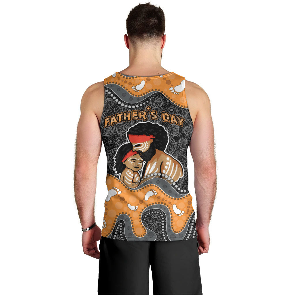 Australia Aboriginal Fathers Day Men Tank Top Indigenous Dot Art - Family Footprint