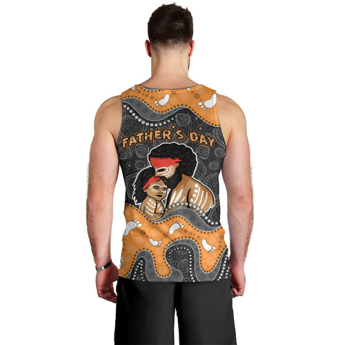 Australia Aboriginal Fathers Day Men Tank Top Indigenous Dot Art - Family Footprint